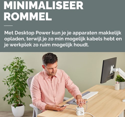 Stekkerblok Fellowes PCF 3v 1xUSB A 2xC 2m wit 1 Stuk-4