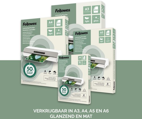 Lamineerhoes Fellowes A3 light gerecycled mat 100 Stuk-4