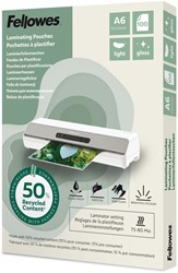 Lamineerhoes Fellowes A6 light gerecycled glans 100 Stuk