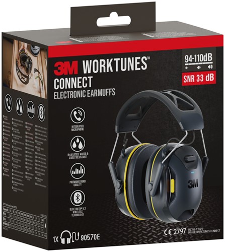Oorkap 3M WorkTunes Connect Bluetooth zwart 1 Stuk-2