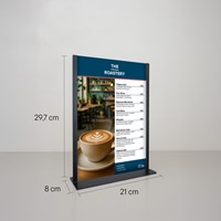 Kaarthouder Europel zwart metaal met acryl bord A4 1 Stuk-2