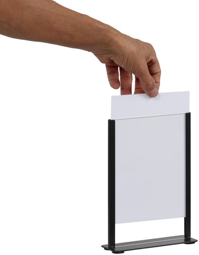 Kaarthouder Europel zwart metaal met acryl bord A5 1 Stuk-1