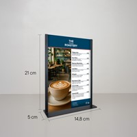 Kaarthouder Europel zwart metaal met acryl bord A5 1 Stuk-2