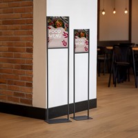 Infostandaard  zwart metaal met acryl bord A3 1 Stuk-3