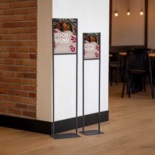Infostandaard zwart metaal met acryl bord A4 1 Stuk-3