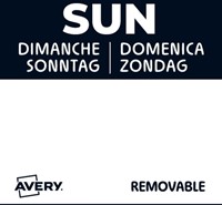 Etiket Avery HACCP zondag-zwart 25x25mm 1000st 1000 Stuk-2