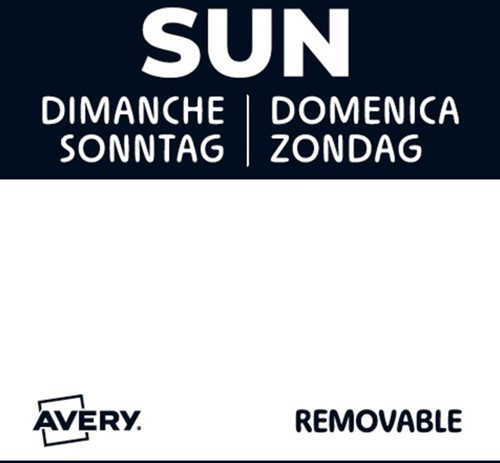 Etiket Avery HACCP zondag-zwart 25x25mm 1000st 1000 Stuk-2