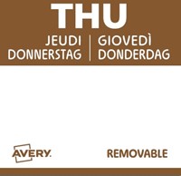 Etiket Avery HACCP donderdag-bruin 25x25mm 1000st 1000 Stuk-2