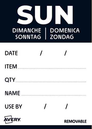 Etiket Avery HACCP zondag-zwart 40x56mm 500st 500 Stuk-2