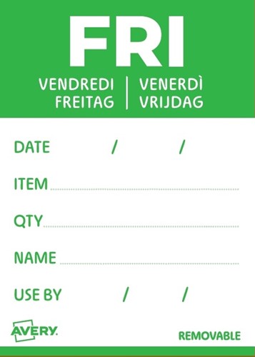 Etiket Avery HACCP vrijdag-groen 40x56mm 500st 500 Stuk-2