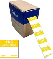 Etiket Avery HACCP dinsdag-geel 25x25mm 1000st 1000 Stuk