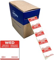 Etiket Avery HACCP woensdag-rood 25x25mm 1000st 1000 Stuk