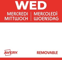 Etiket Avery HACCP woensdag-rood 25x25mm 1000st 1000 Stuk-2