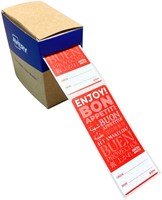 Etiket Avery sluitzegel rood 40x95mm 250st 250 Stuk