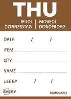 Etiket Avery HACCP donderdag-bruin 40x56mm 500st 500 Stuk-2
