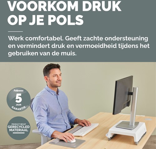 Muismat met polssteun Fellowes Breyta XL grijs 1 Stuk-1