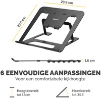 Laptopstandaard Fellowes Alumia zwart 1 Stuk-1