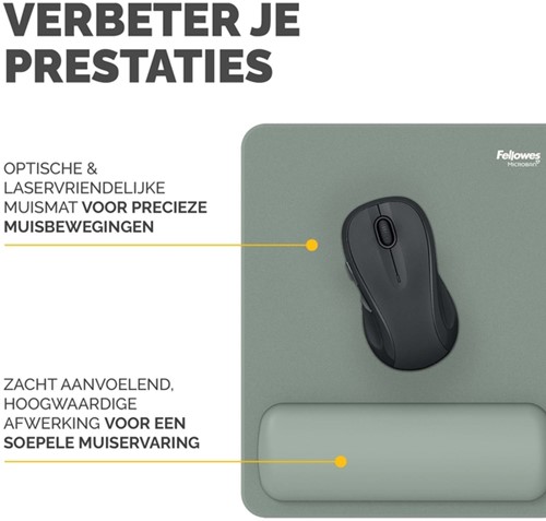 Muismat met polssteun Fellowes Breyta saliegroen 1 Stuk-3