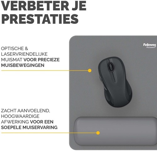 Muismat met polssteun Fellowes Breyta grijs 1 Stuk-3