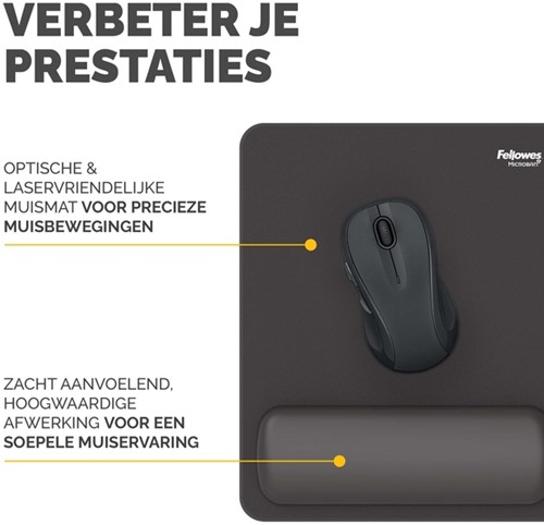Muismat met polssteun Fellowes Breyta zwart 1 Stuk-3