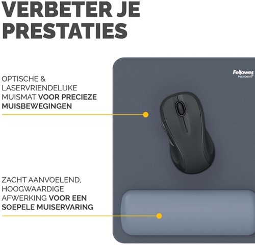 Muismat met polssteun Fellowes Breyta blauw 1 Stuk-3