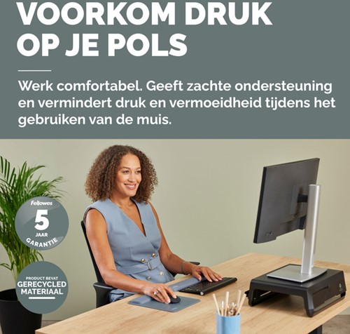 Muismat met polssteun Fellowes Breyta blauw 1 Stuk-1