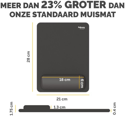 Muismat met polssteun Fellowes Breyta XL zwart 1 Stuk-2