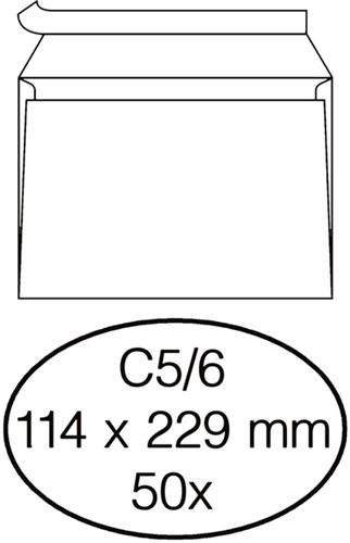 Envelop Quantore bank C5/6 114x229 80gr zk wt 50 Stuk