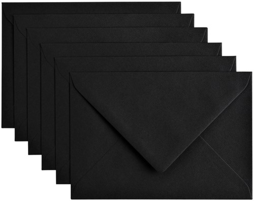 Envelop Papicolor C6 114x162mm ravenzwart 6 Stuk