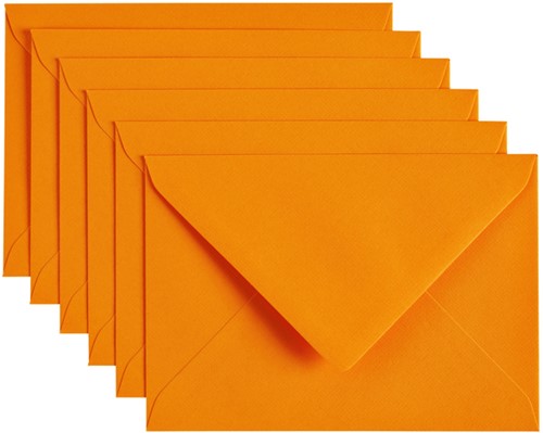 Envelop Papicolor C6 114x162mm oranje 6 Stuk