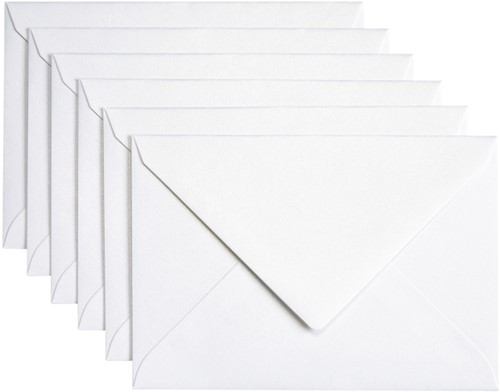 Envelop Papicolor C6 114x162mm metallic parelwit 6 Stuk