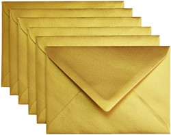Envelop Papicolor C6 114x162mm metallic goud 6 Stuk