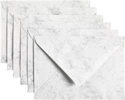 Envelop Papicolor C6 114x162mm marble grijs 6 Stuk