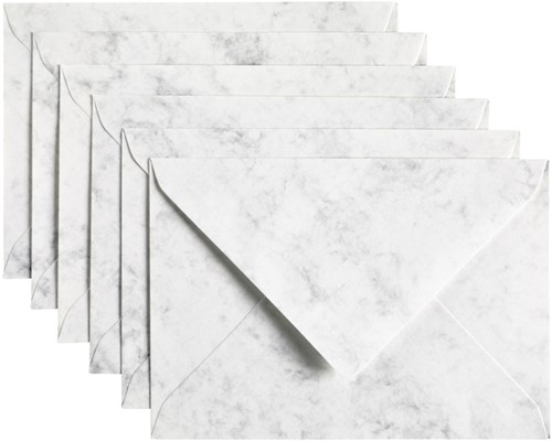 Envelop Papicolor C6 114x162mm marble grijs 6 Stuk