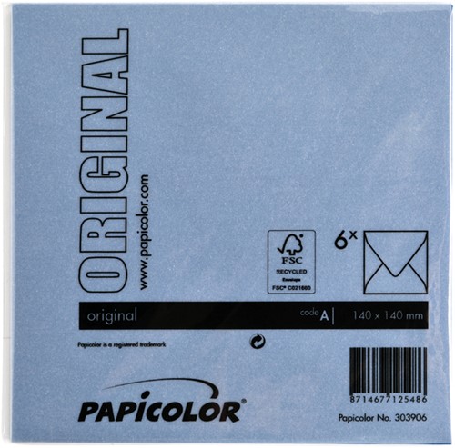 Envelop Papicolor 140x140mm donkerblauw 6 Stuk-3