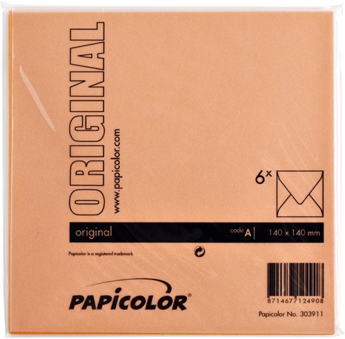 Envelop Papicolor 140x140mm oranje 6 Stuk-3