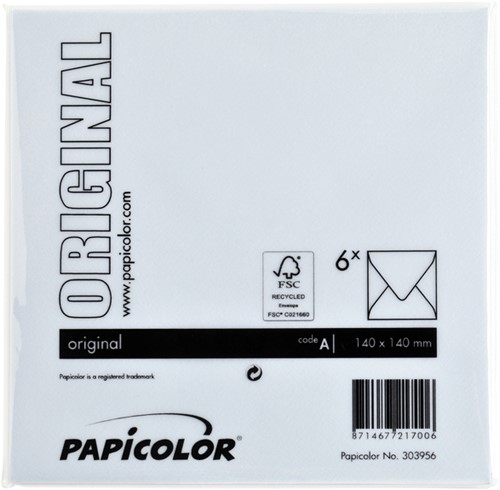Envelop Papicolor 140x140mm babyblauw 6 Stuk-3
