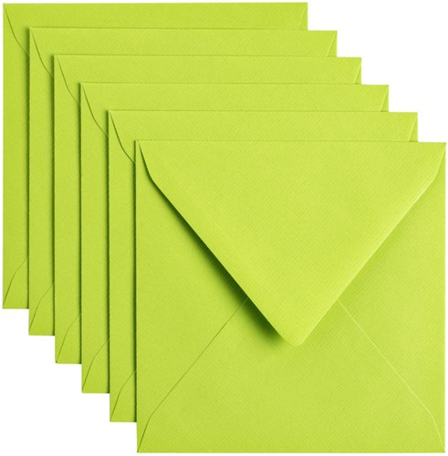 Envelop Papicolor 140x140mm appelgroen 6 Stuk