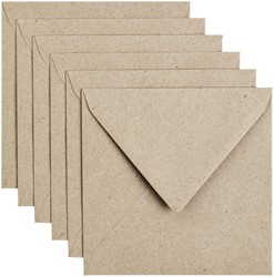 Envelop Papicolor 140x140mm kraft grijs 6 Stuk