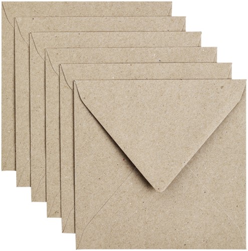 Envelop Papicolor 140x140mm kraft grijs 6 Stuk