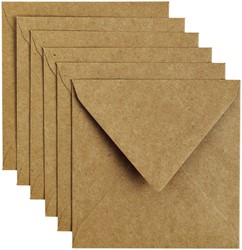 Envelop Papicolor 140x140mm kraft bruin 6 Stuk