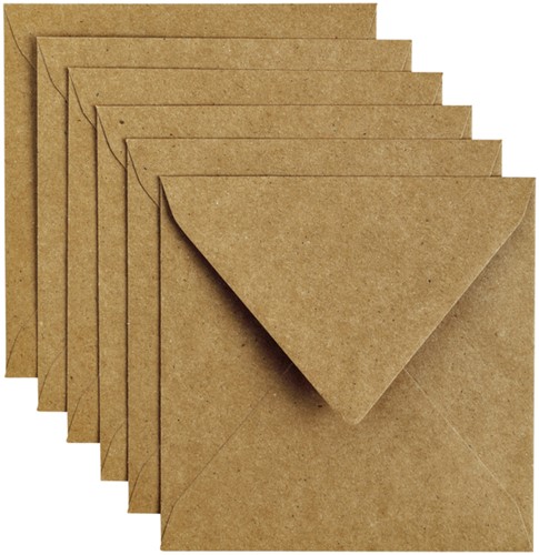 Envelop Papicolor 140x140mm kraft bruin 6 Stuk