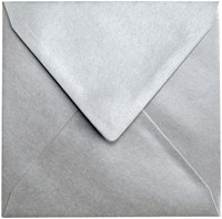 Envelop Papicolor 140x140mm metallic zilver 6 Stuk-2