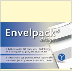 Dubbele kaart Papyrus Envelpack C6 114x162mm ivoor 8 Set