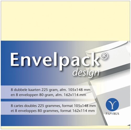 Dubbele kaart Papyrus Envelpack C6 114x162mm ivoor 8 Set