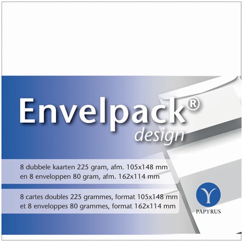 Dubbele kaart Papyrus Envelpack C6 114x162mm wit 8 Set