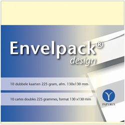 Dubbele kaart Papyrus Envelpack 130x130mm ivoor 10 Kaart