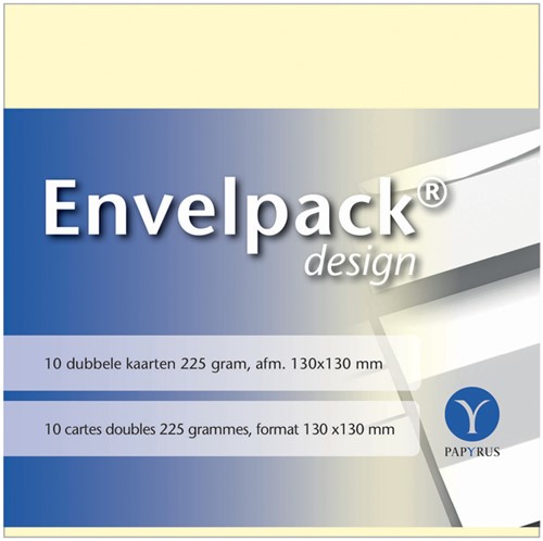Dubbele kaart Papyrus Envelpack 130x130mm ivoor 10 Kaart