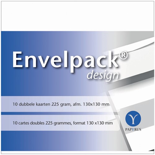 Dubbele kaart Papyrus Envelpack 130x130mm wit 10 Kaart