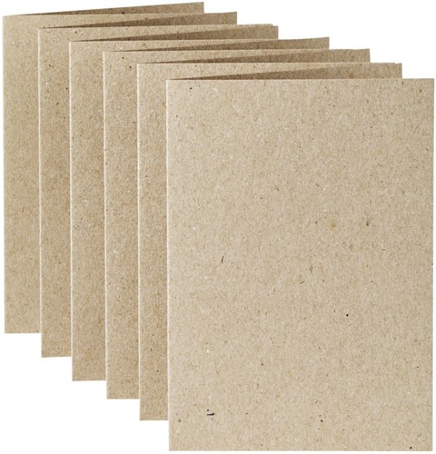 Correspondentiekaart Papi dubbel A6 kraft grijs 6 Stuk-2